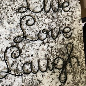 Live-Love-Laugh black metal wall signs